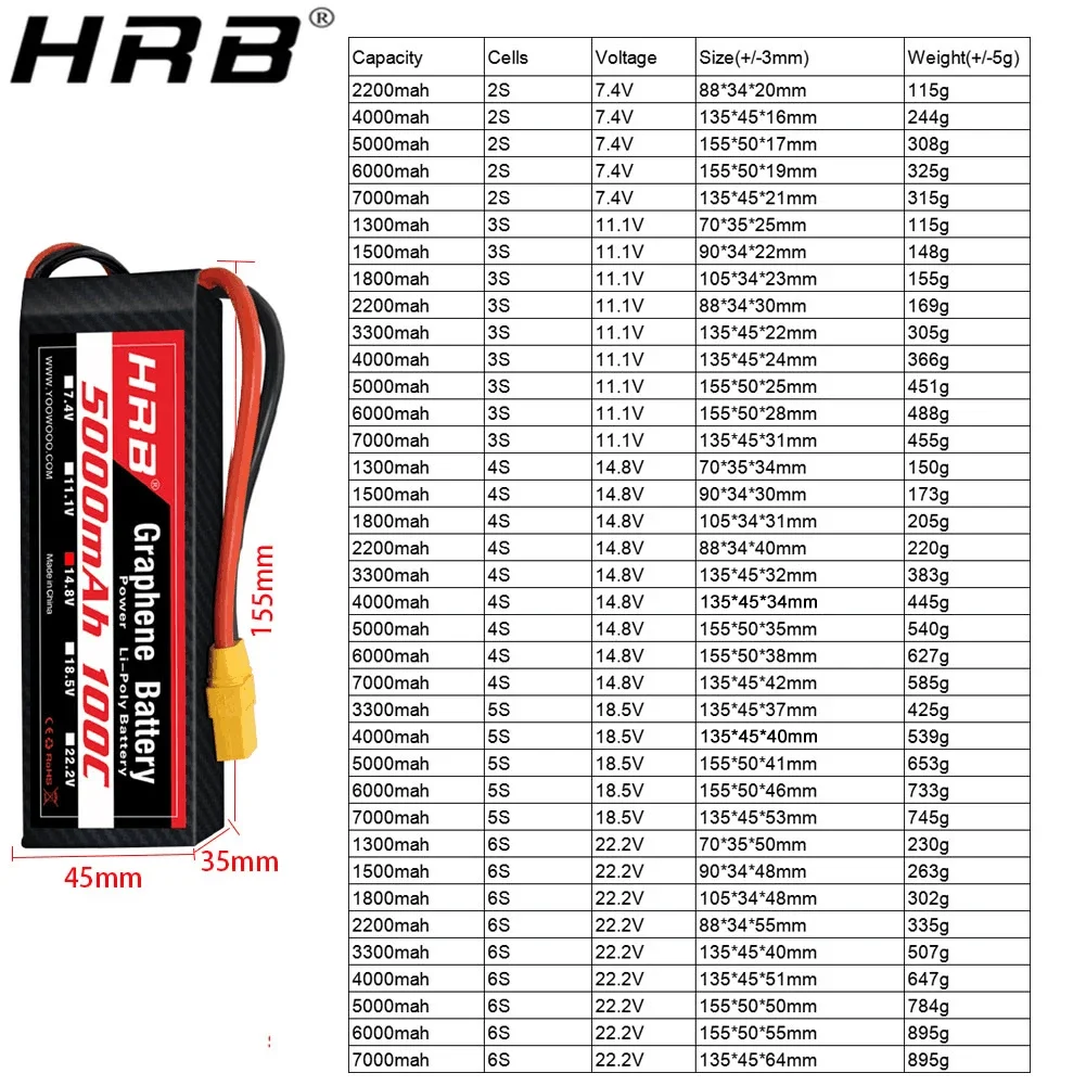 Grafeen Batterij 2S 3S 4S 6S R - 4S Lipo Battery 14.8V 6000Mah recensie en prijs