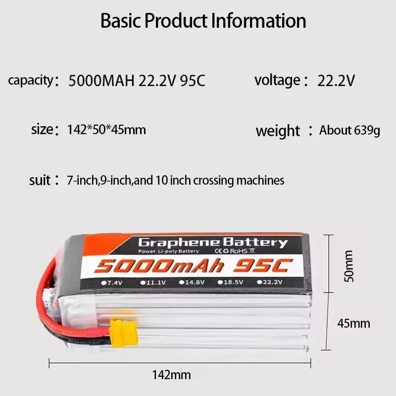 95C 22,2V 6S 5000mAh Lipo-batt - 6S Lipo Battery 22.2V 5000Mah recensie en prijs