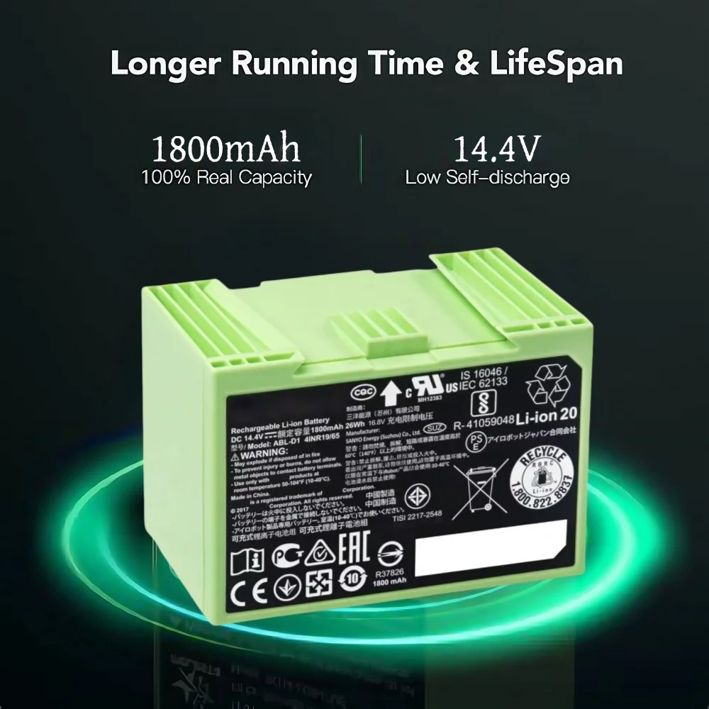 Voor iRobot Roomba i7 Oplaadba - 4S Lipo Battery 14.8V 6000Mah recensie en prijs